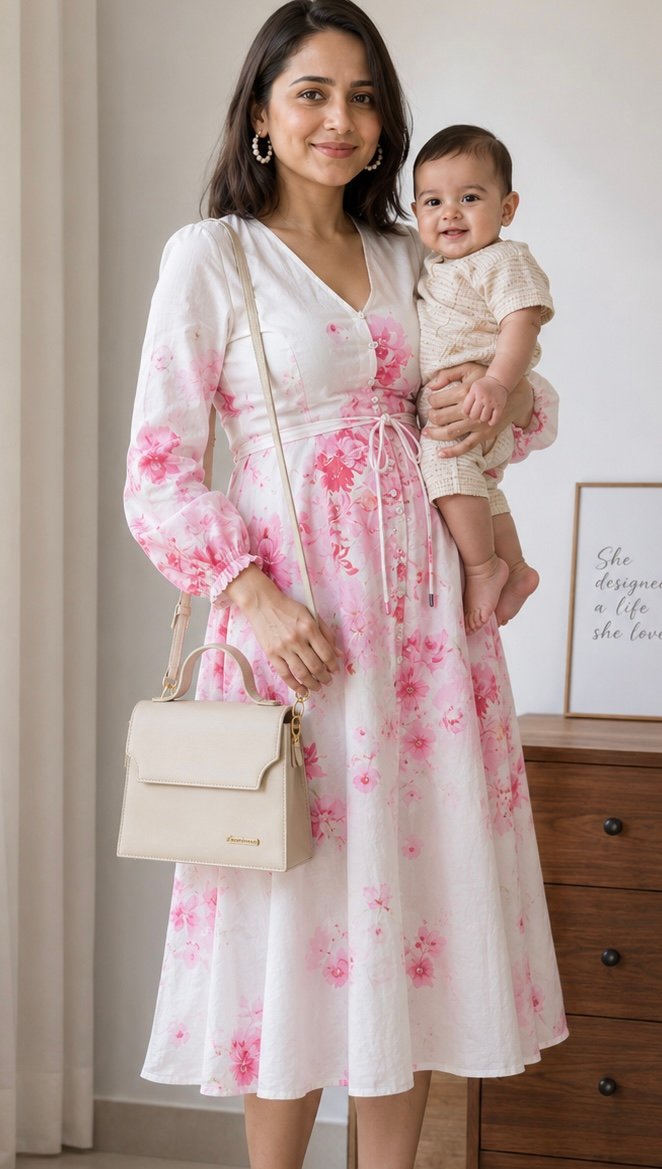 Check out Fig Women Floral Print A-Line Dress on AJIO!
