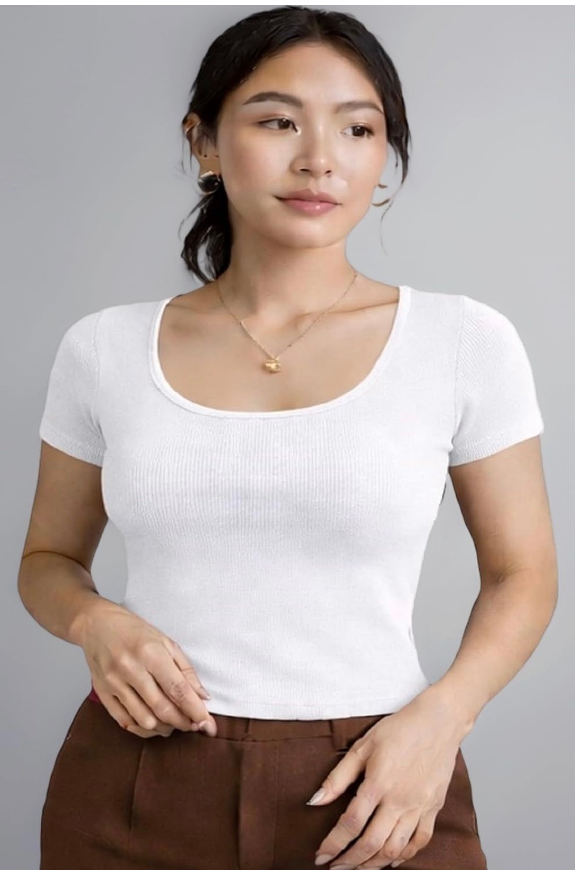 Women Slim Fit Top | Stretchable Cotton Blend Half Sleeve Casual Wear Top