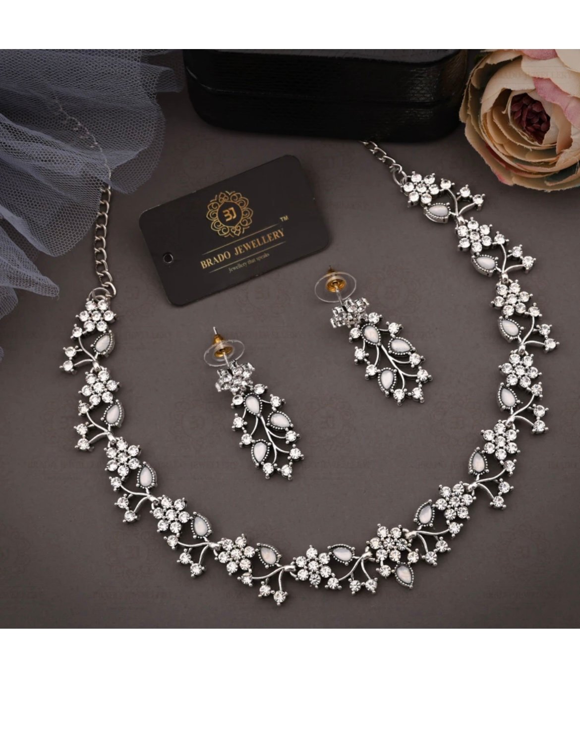 Brass, stone, crystal, stainless steel jewellary 