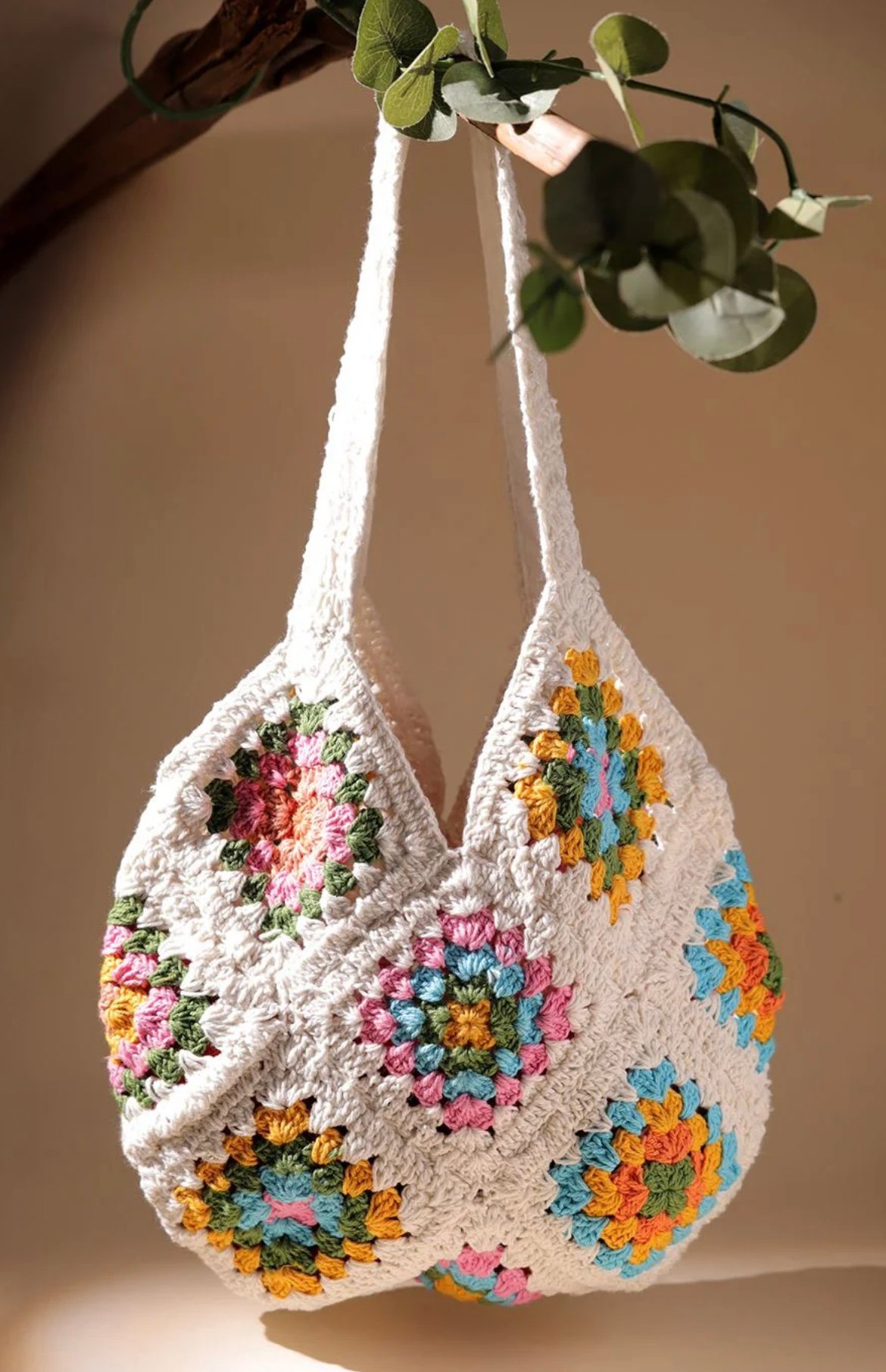 Sunshine Bloom Crochet Tote Bag