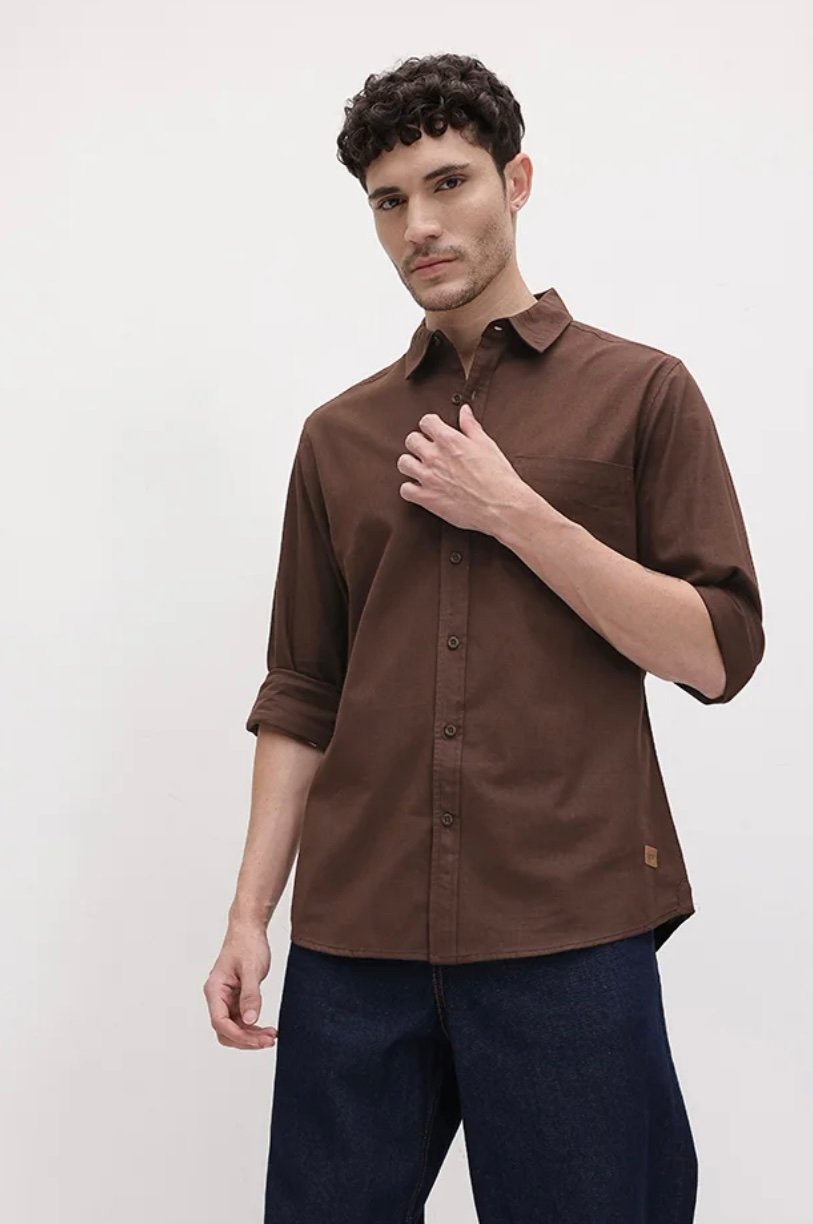 The Roadster Life Co. Spread Collar Pure Cotton Casual Shirt