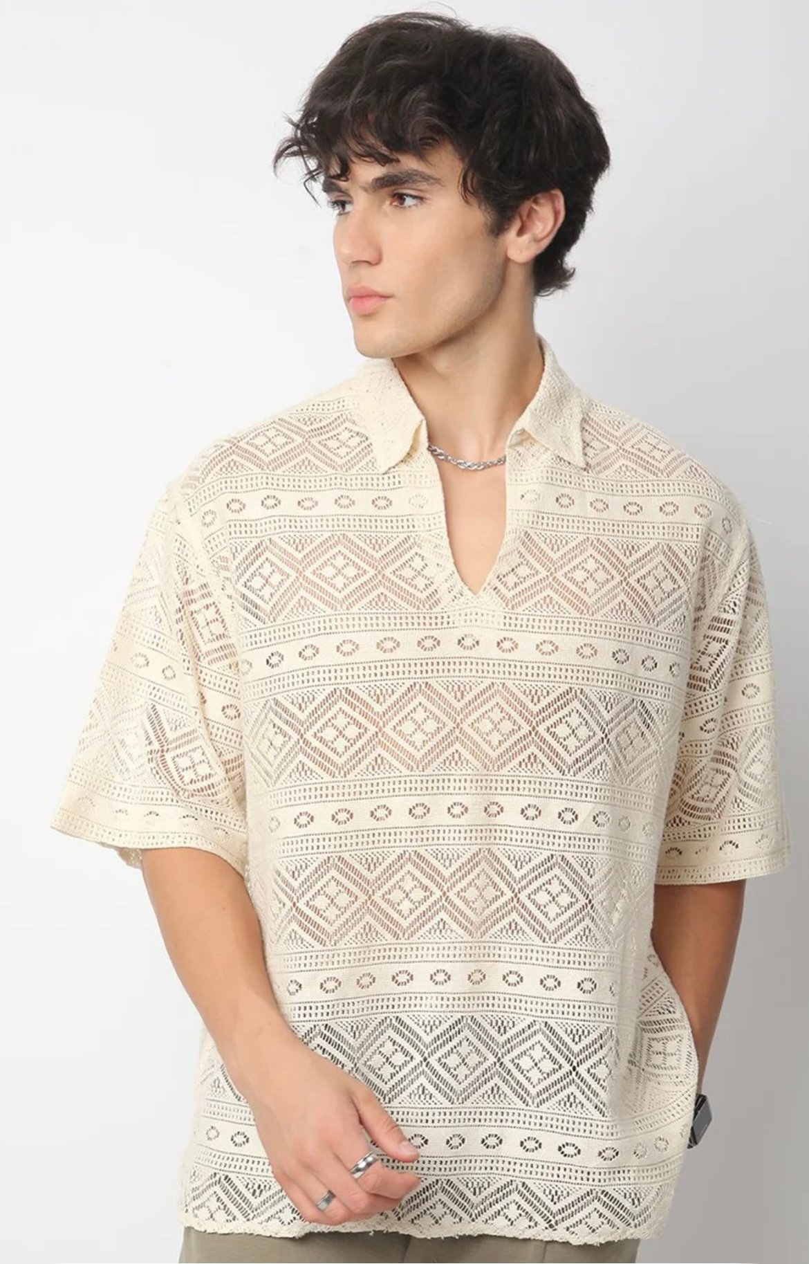 VASTRADO Men Classic Opaque Casual Oversized Shirt