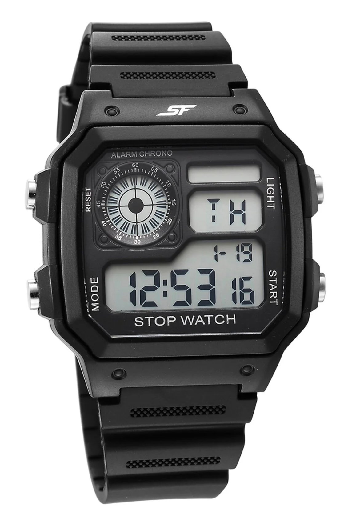 Sf Hexa Digital With Black Strap Unisex Watch - Nt77123pp01
