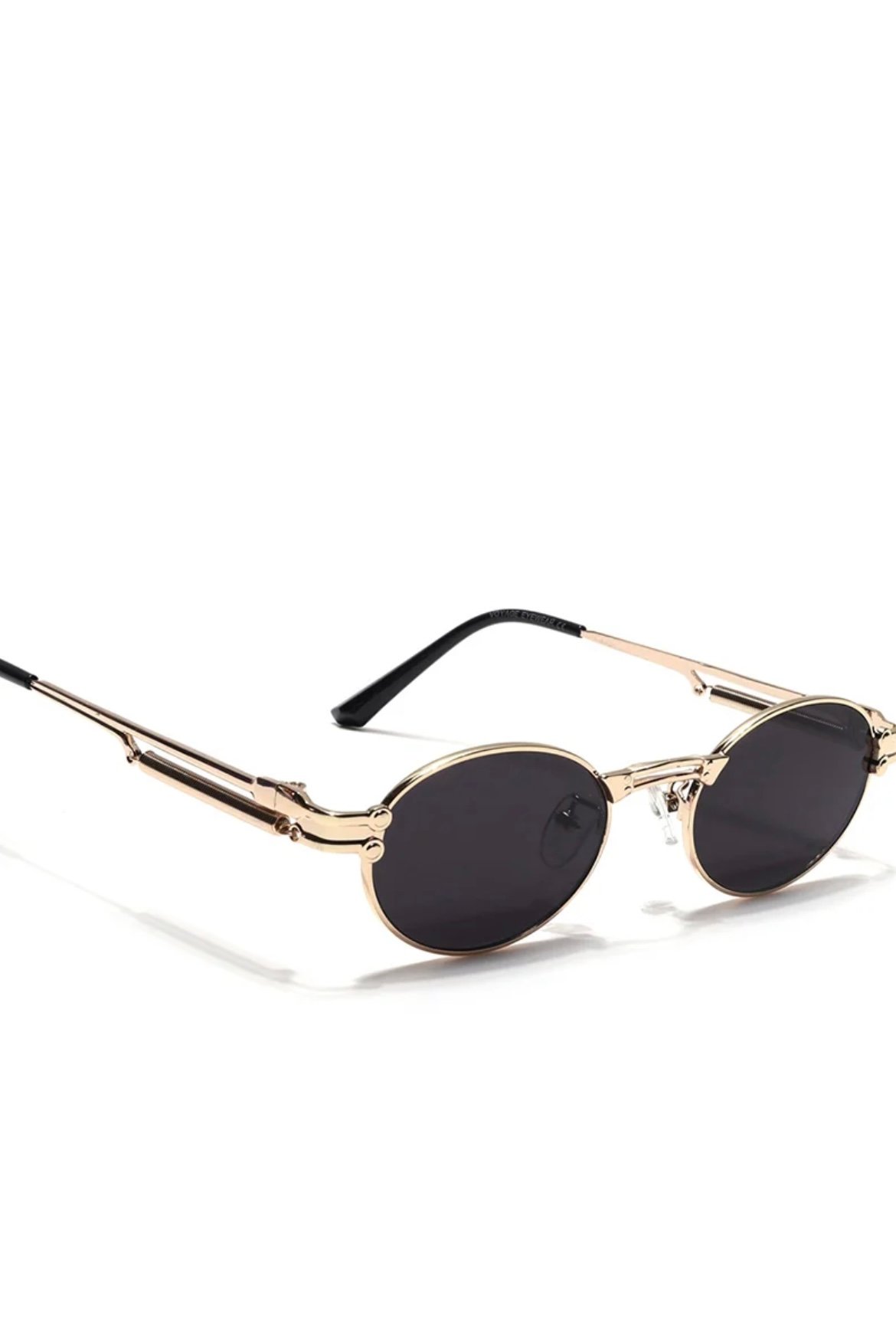 Voyage Unisex Black Oval Sunglasses UV Protected Lens