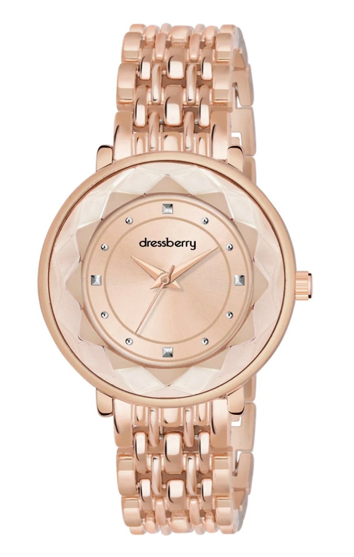 DressBerry Women Rose Gold Textured Dial Analogue Watch HOBDB-301-RG