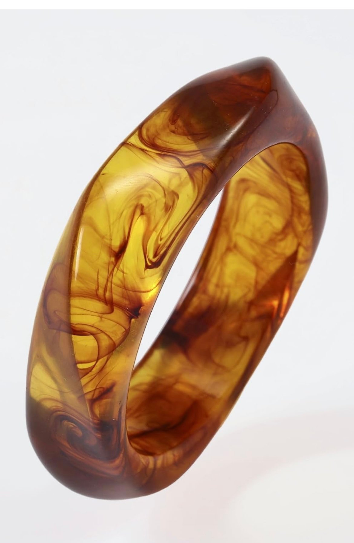 Handcrafted Resin Bangle Set | Artisan-Polished Retro Brown Bangle/Bracelet for Women - Daily Wear, Office Chic, or Gift-Giving