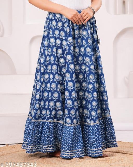 Clothy N wave women's printed Flared skirt