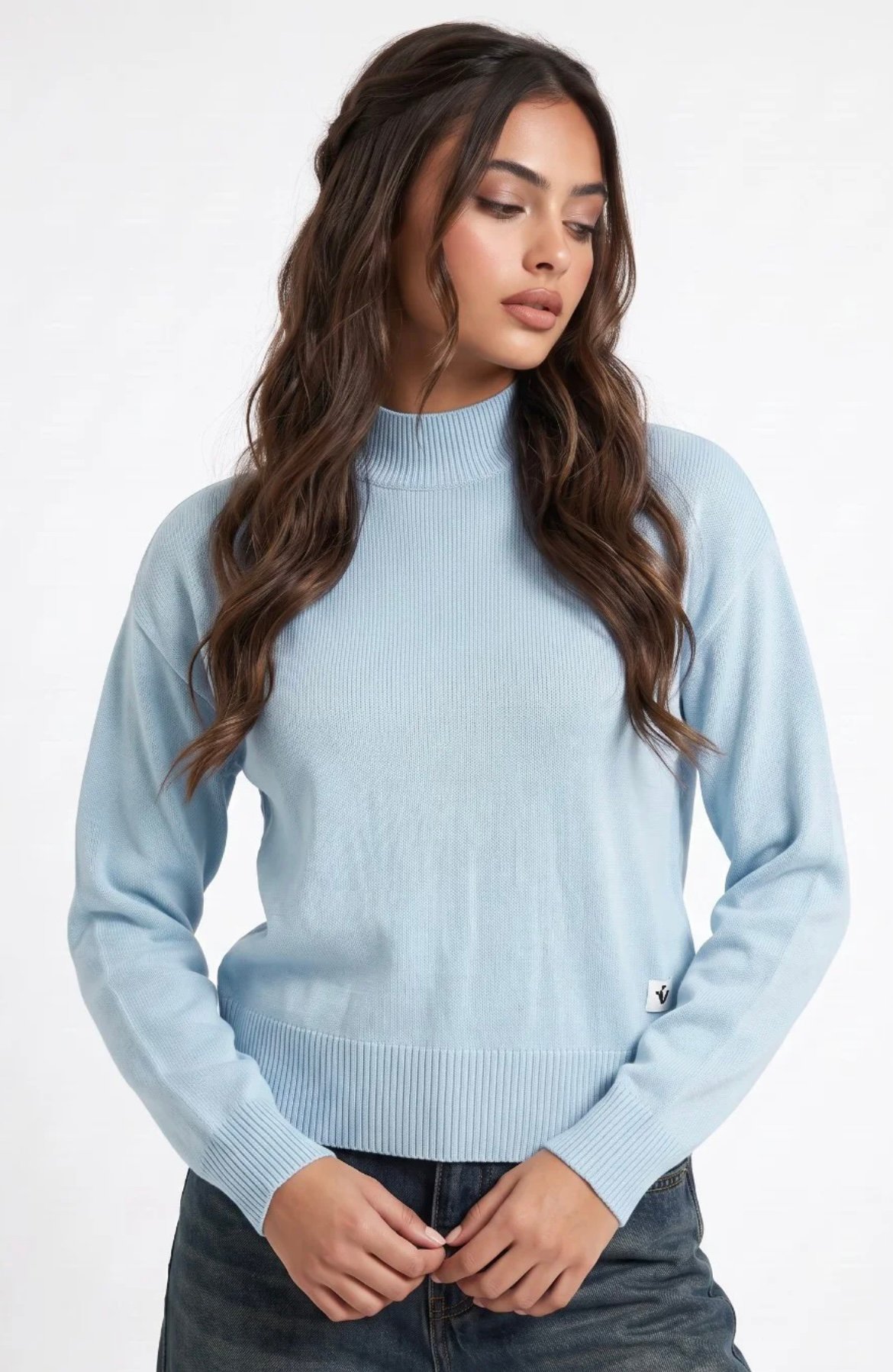  High Neck Knitted Pullover