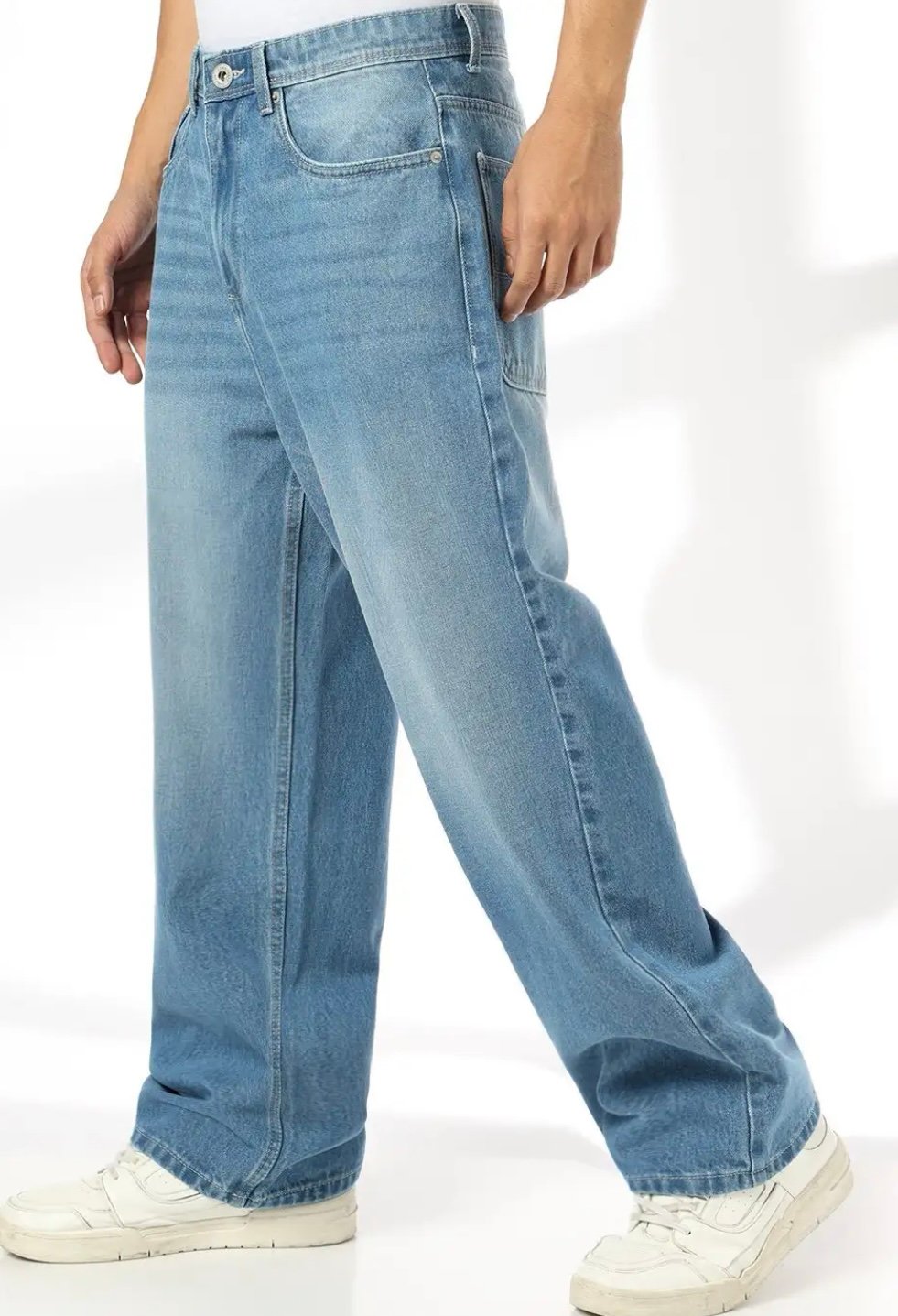 Men Mid-Wash Baggy Jeans on AJIO!